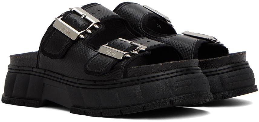 Virón Black 2018 Appleskin Faux-Leather Sandals