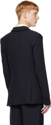 Carlota Barrera Navy Drawstring Blazer