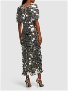 RABANNE Round Sequined Mesh Long Dress