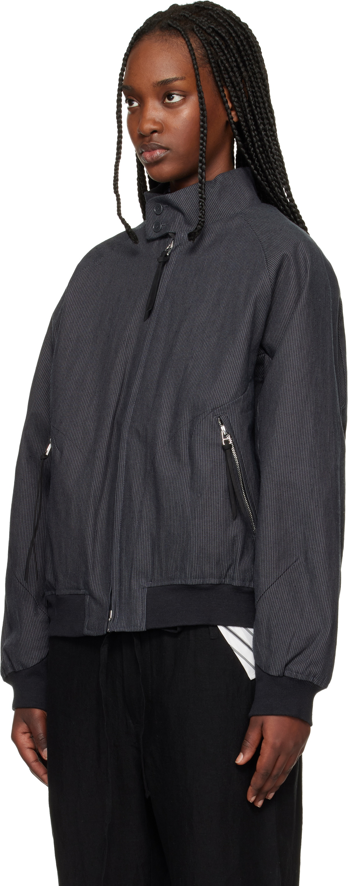 POST ARCHIVE FACTION (PAF) Gray Opening Bomber Jacket
