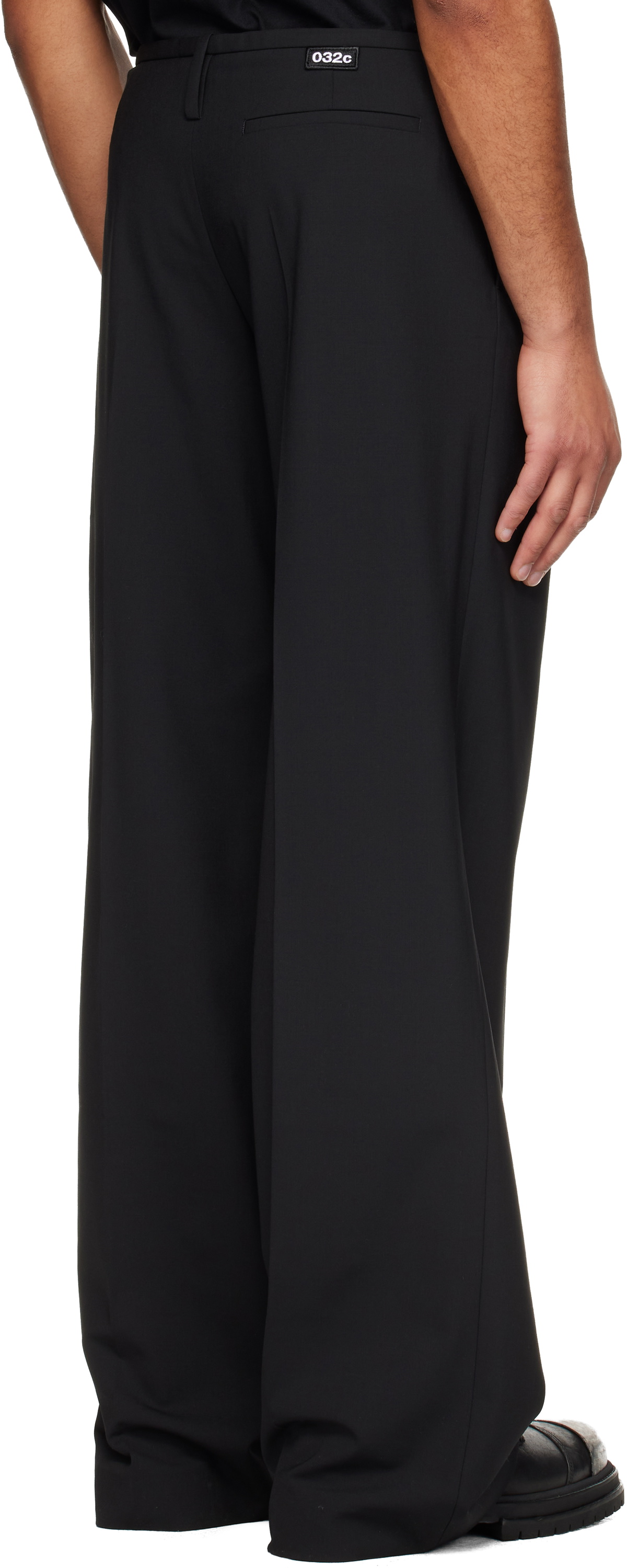032c Black Wide Leg Suit Trousers