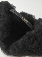 LOEWE - Puzzle Fold Shearling and Leather Key Fob