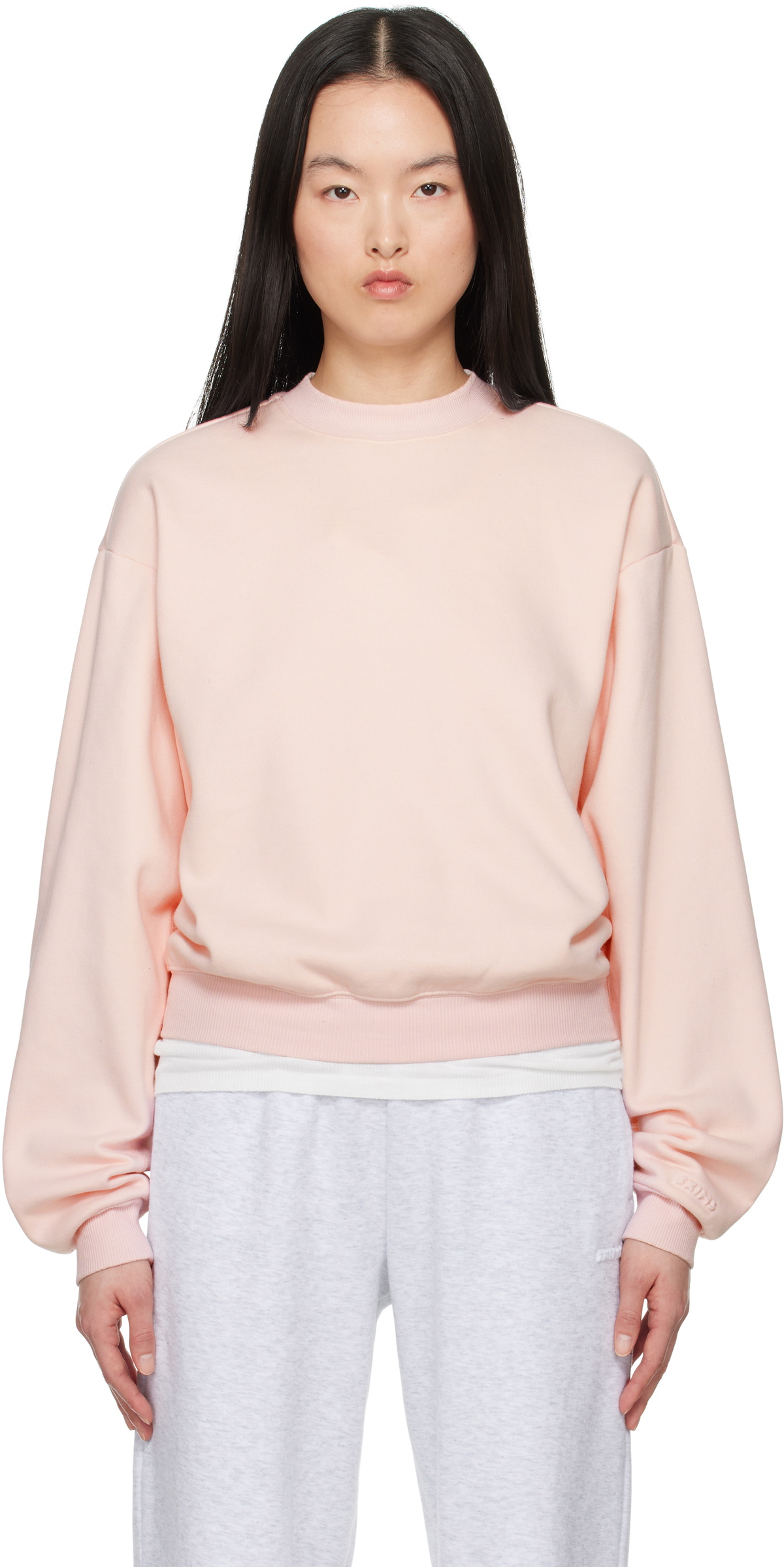 SKIMS Pink Cotton Fleece Classic Crewneck Sweatshirt SKIMS