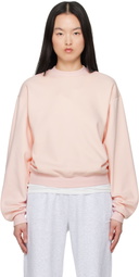 SKIMS Pink Cotton Fleece Classic Crewneck Sweatshirt