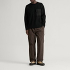 And Wander Men's Longsleeve Waffle T-Shirt in Black