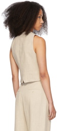 Rosetta Getty Beige Ramie Tailored Vest