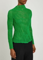 Issey Miyake Pleated Chiffon top Green