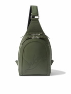 Christian Louboutin - Logo-Debossed Mesh-Trimmed Leather Sling Backpack
