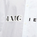 Maison Margiela Men's Hybrid Text Logo Shirt in Blue