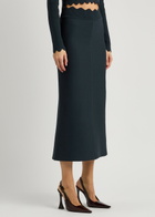 Clea Lennon Knitted Midi Skirt Navy