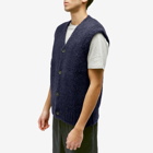 Norse Projects Men's August Flame Alpaca Cardigan Vest in Navy