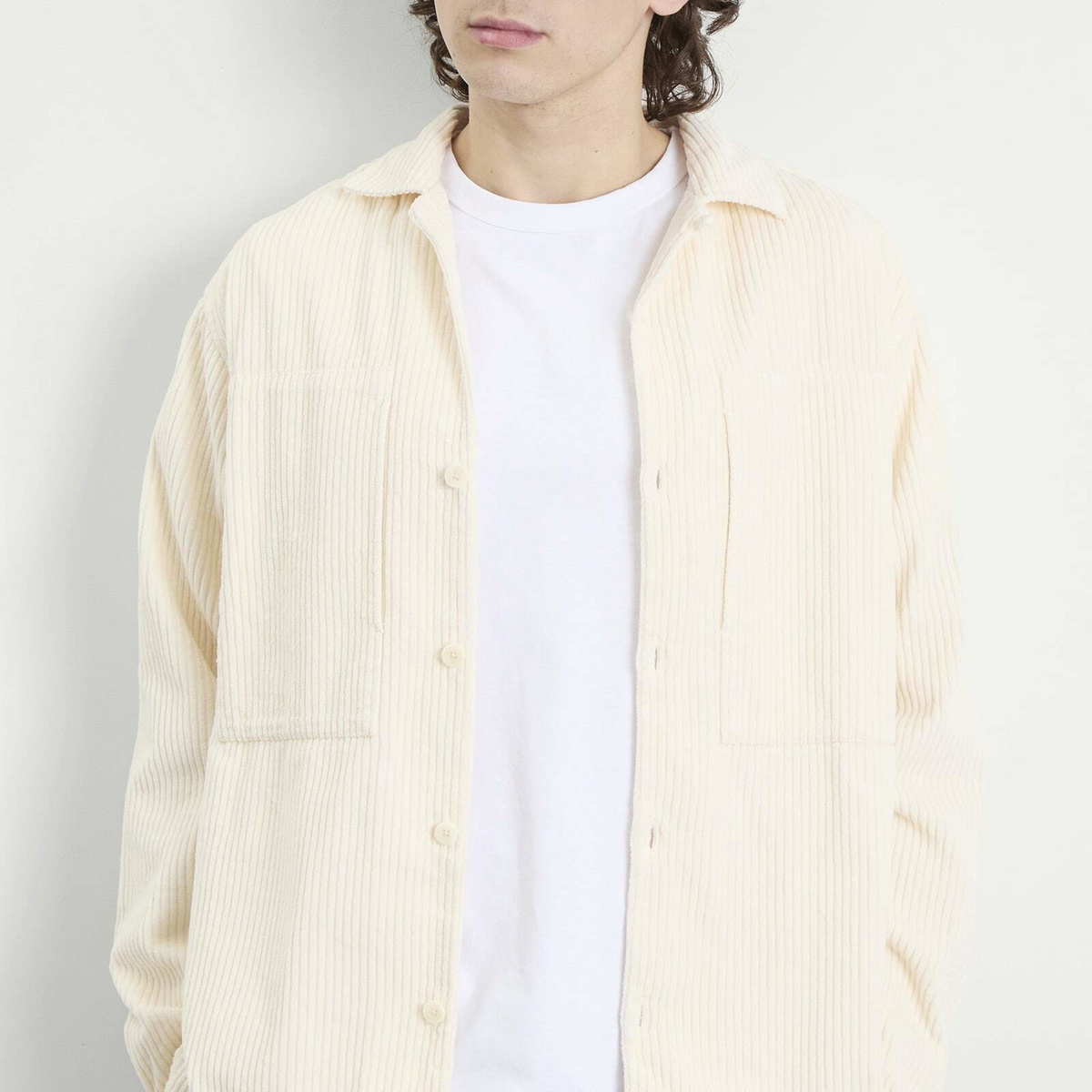 Kestin Men's Durno Overshirt in Ecru Corduroy