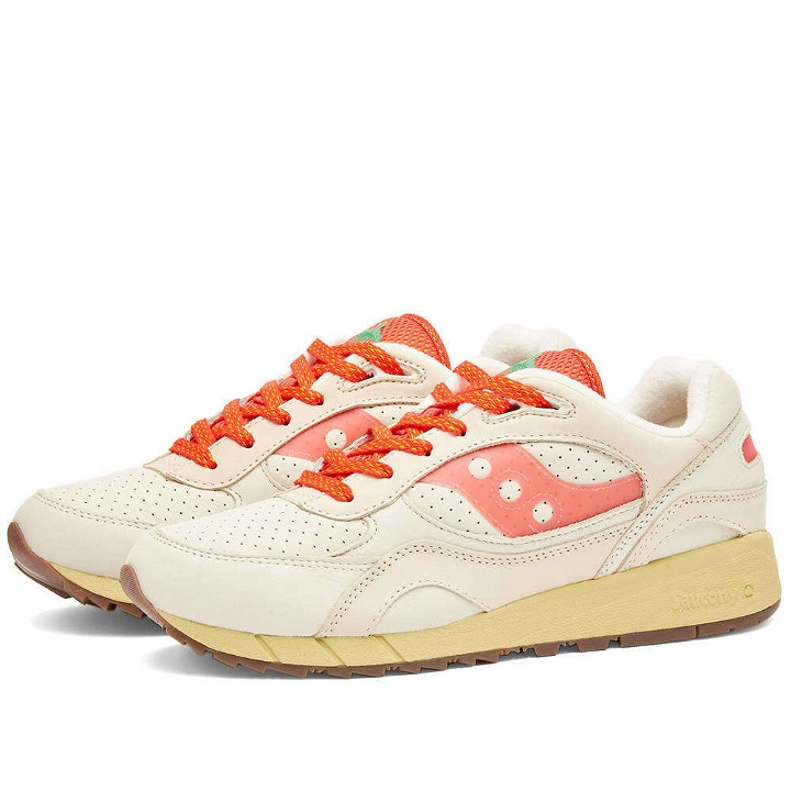 Photo: Saucony Men's Shadow 6000 'NY CHEESECAKE' Sneakers in Beige/Red