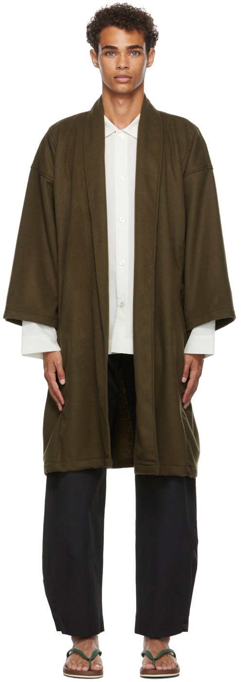 Naked & Famous Denim SSENSE Exclusive Green Shaggy Overcoat Naked and ...