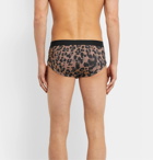 TOM FORD - Leopard-Print Stretch-Cotton Briefs - Brown