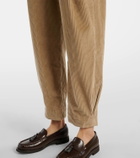 Brunello Cucinelli High-rise cotton cropped pants