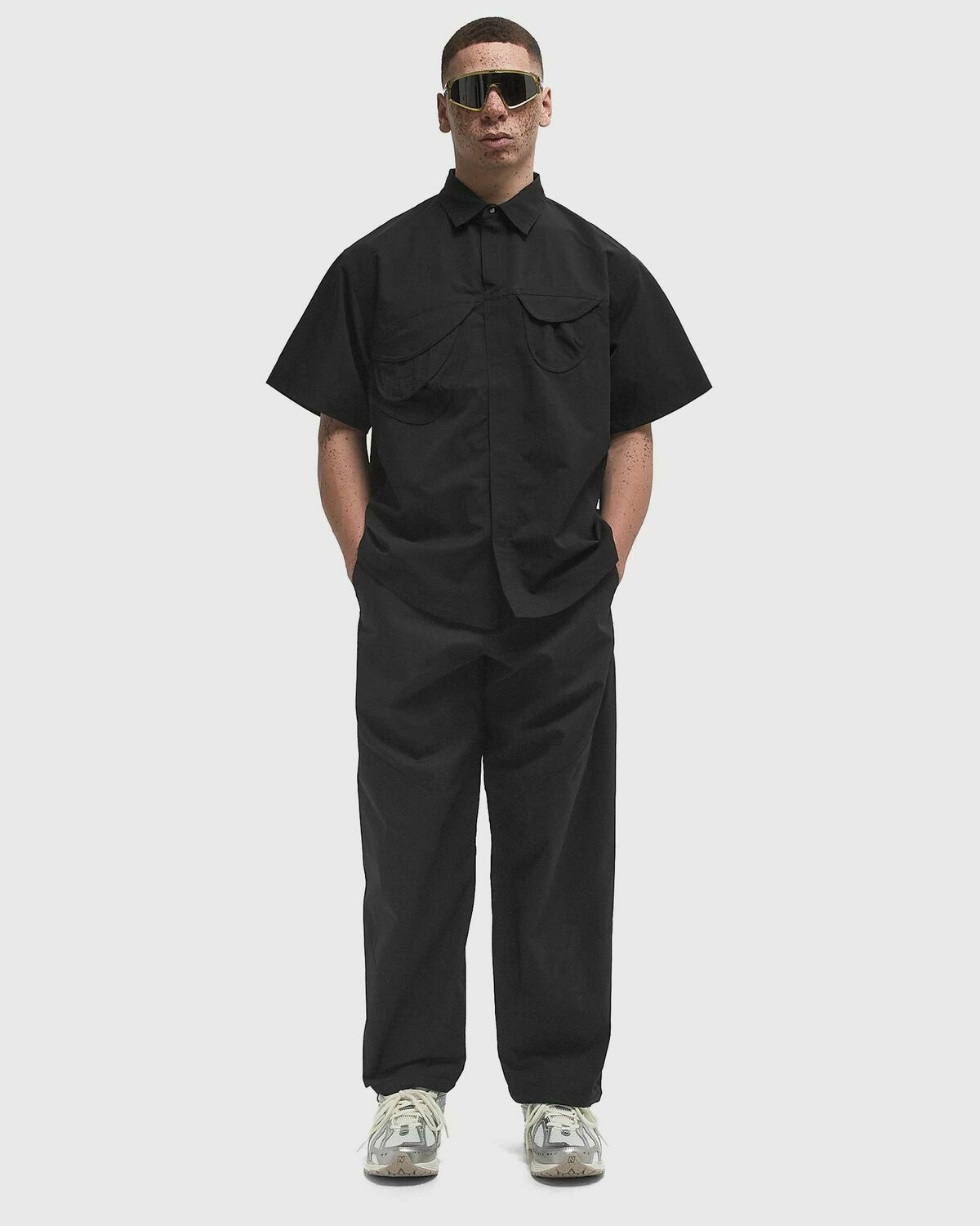 Goldwin 0 S/S Asymmetric Camp Shirt Brown Mens Shortsleefe