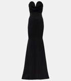 Alex Perry Gathered strapless satin gown