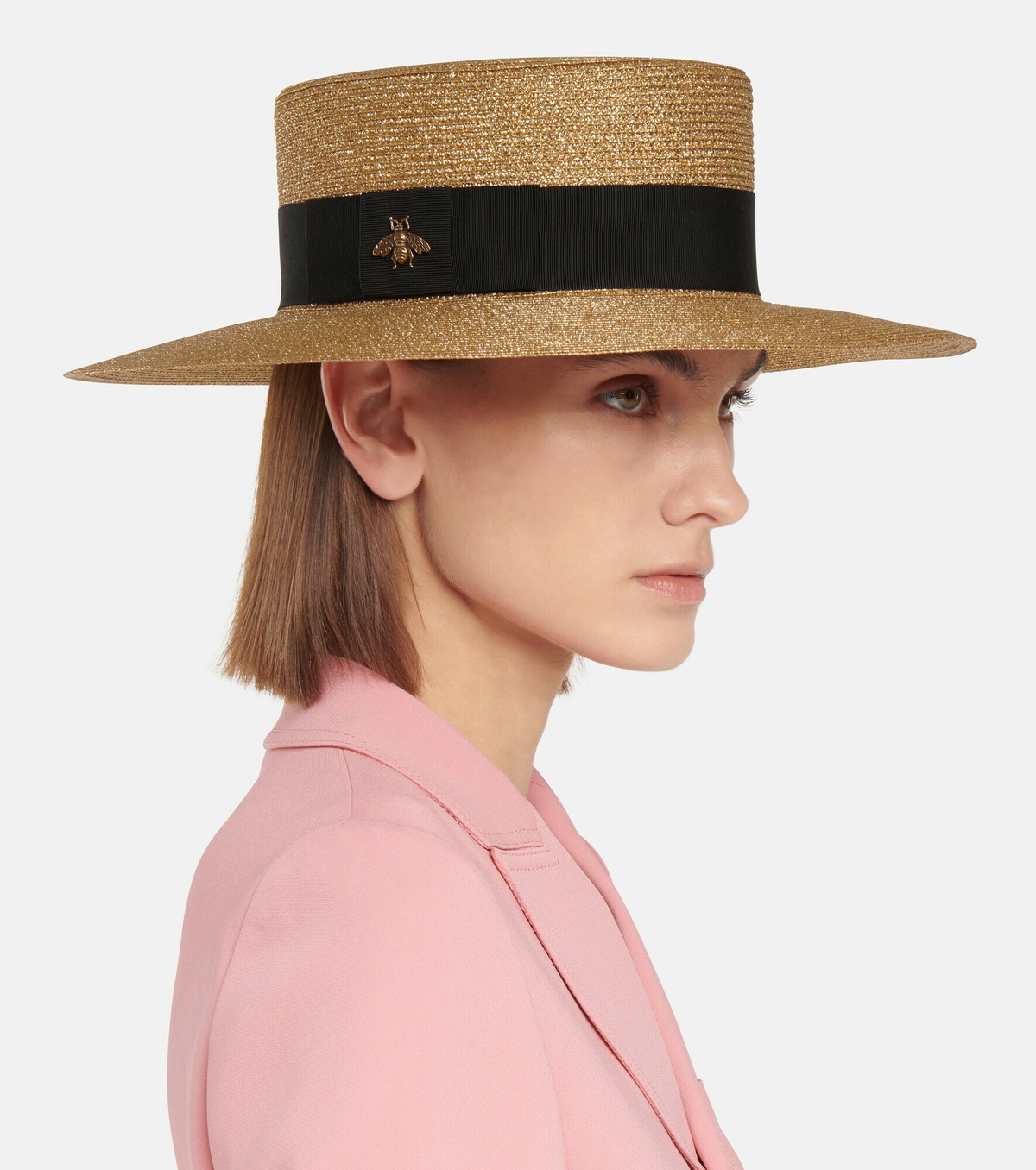 Gucci - Embellished lamé straw hat Gucci