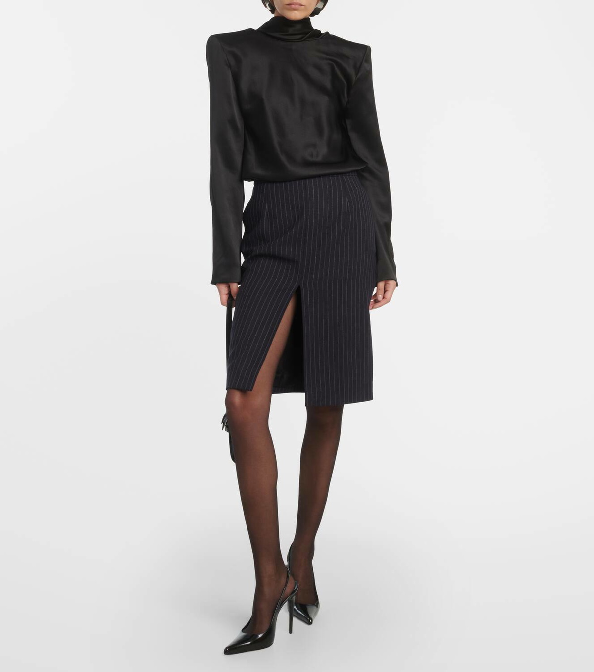 スカート Saint Laurent Black Wool Pencil Skirt SAINT LAURENT Wool midi skirt | NET-A-PORTER