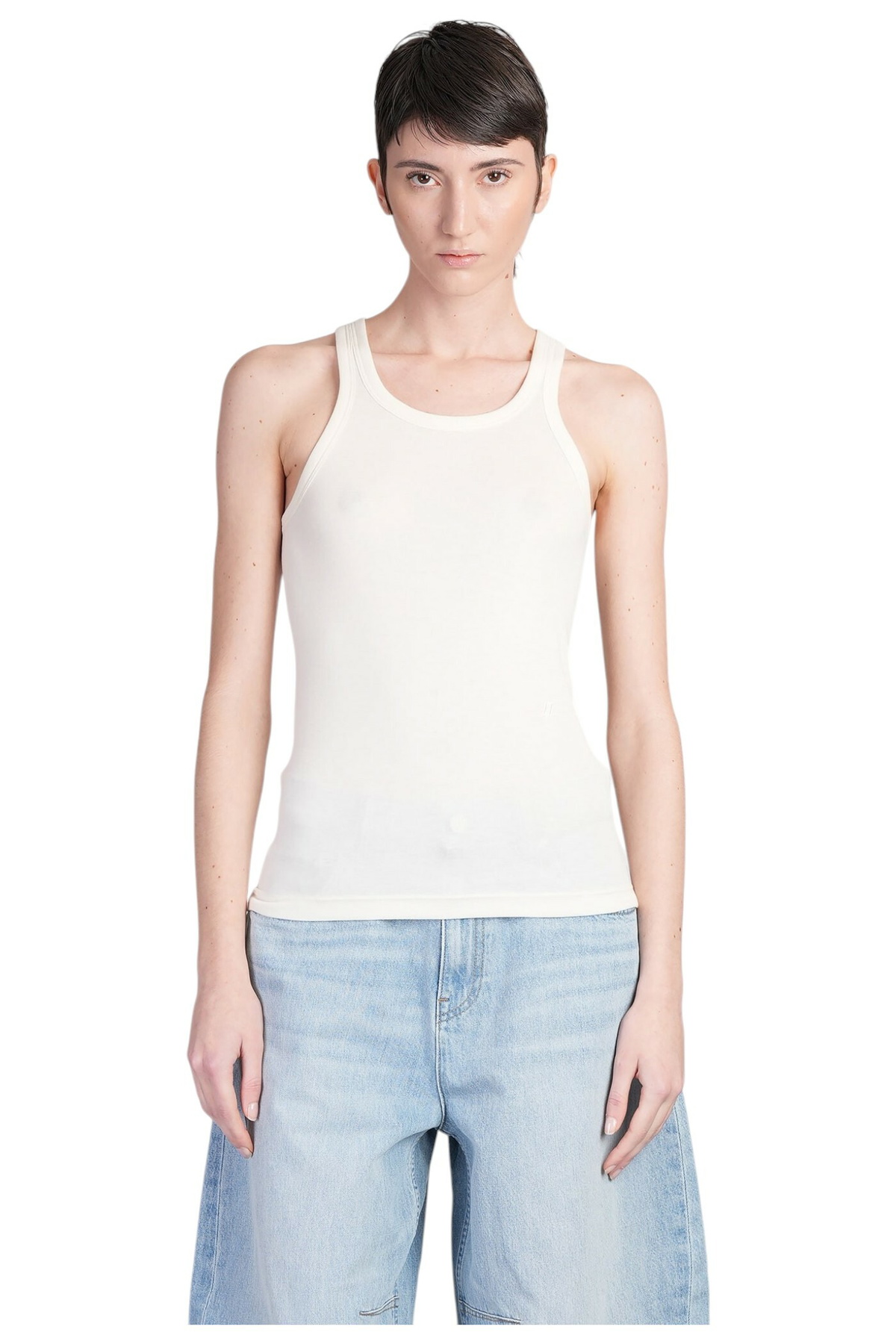 Helmut Lang Black Asymmetric Tank Top Helmut Lang