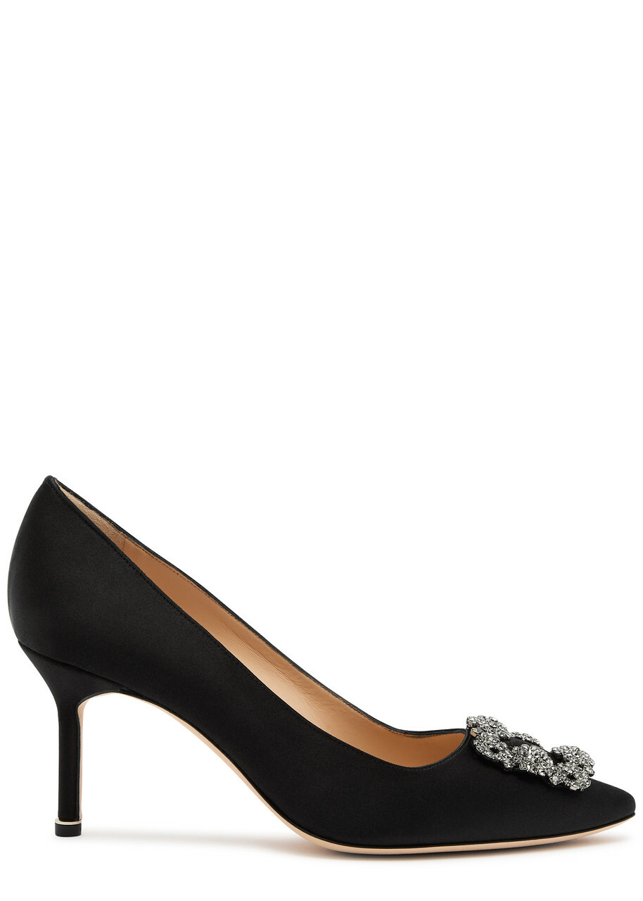 Manolo Blahnik Hangisi 75 Silk-satin Pumps