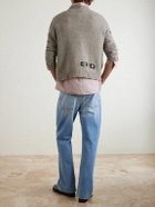 Enfants Riches Déprimés - Come Live With Me Embroidered Intarsia Wool Sweater - Gray