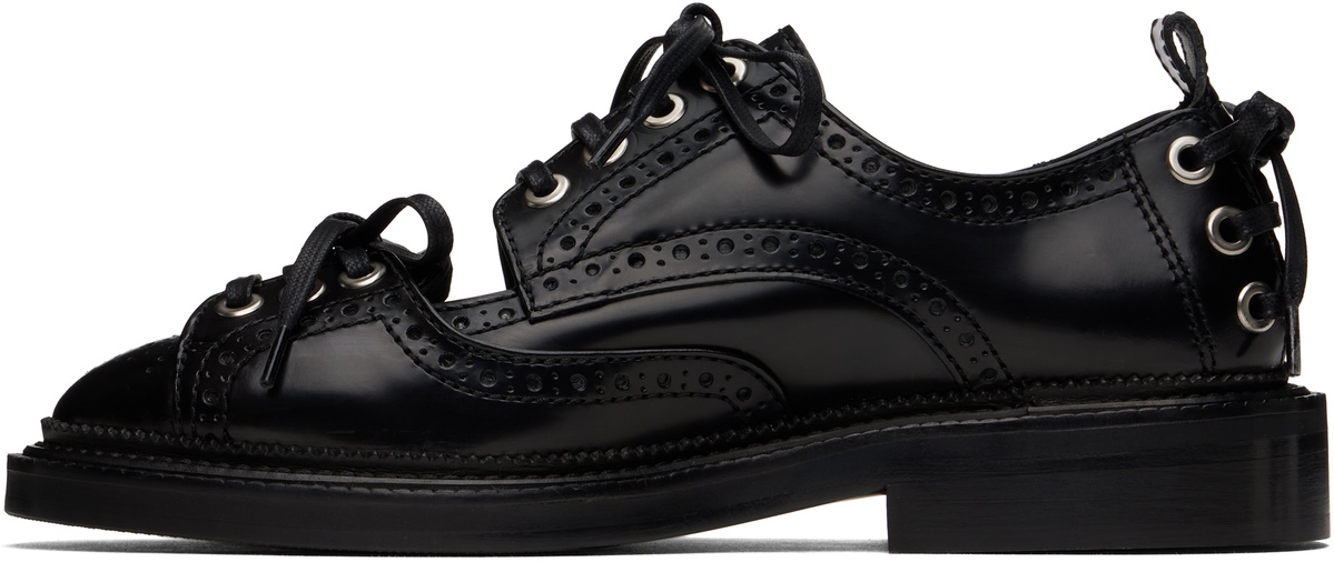 Simone Rocha Black Multi-Lace Cutout Brogues