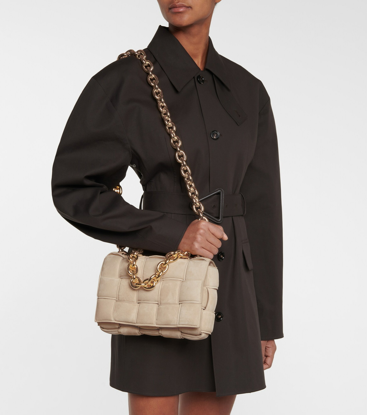 Bottega Veneta - Chain Cassette suede shoulder bag