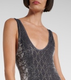Gucci GG Crystal velvet jumpsuit
