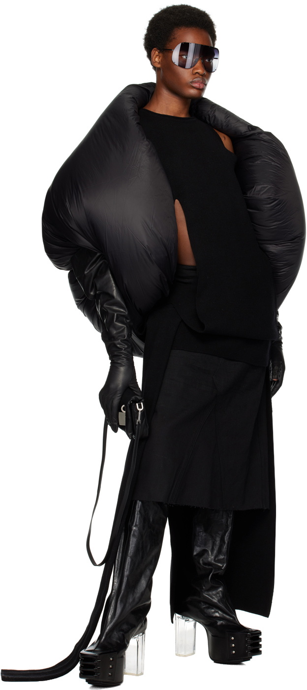 Rick Owens Black Donut Down Cardigan Rick Owens