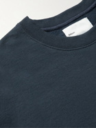 Adsum - Garment-Dyed Logo-Embroidered Cotton-Jersey Sweatshirt - Blue