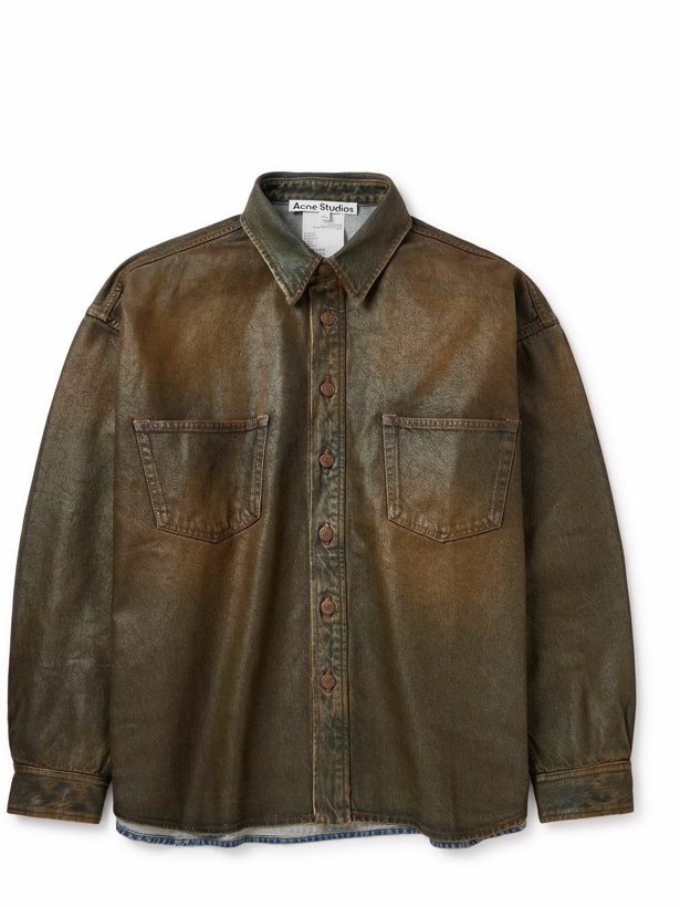 Photo: Acne Studios - Coated-Denim Shirt - Brown