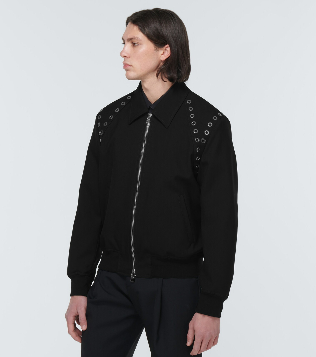 Alexander McQueen - Embellished wool blouson jacket