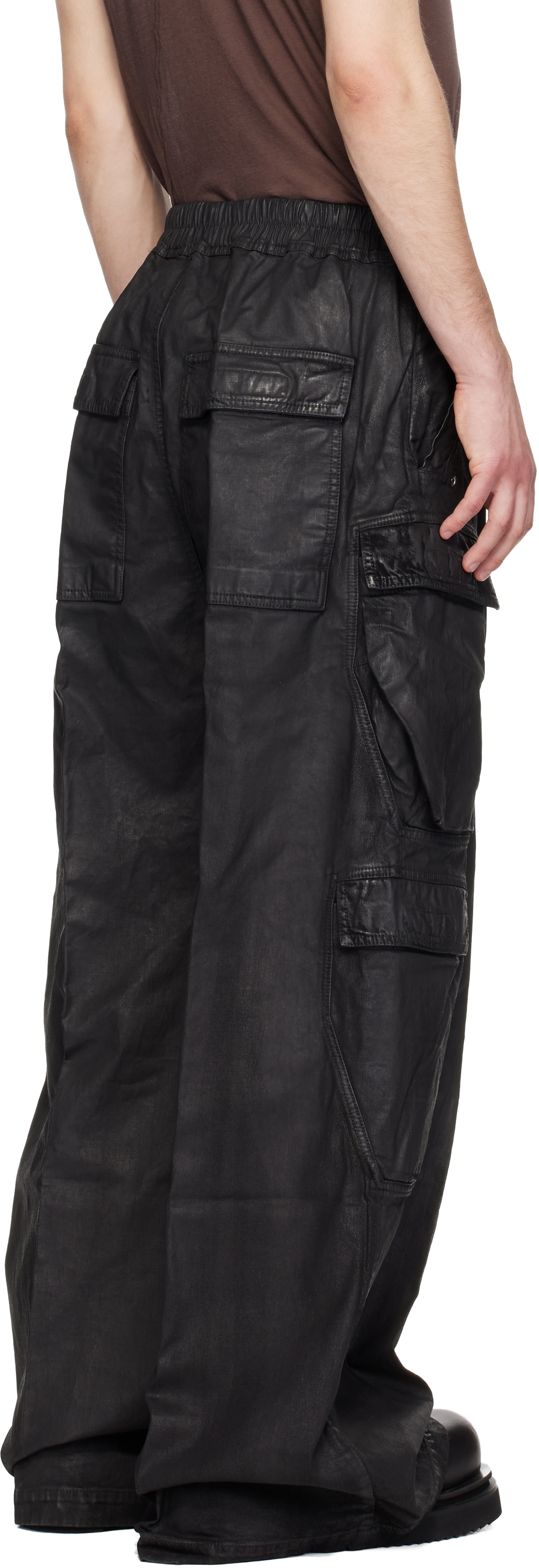 Rick Owens DRKSHDW Black Temple Double Jumbo Belas Denim Cargo Pants