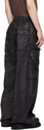 Rick Owens DRKSHDW Black Temple Double Jumbo Belas Denim Cargo Pants