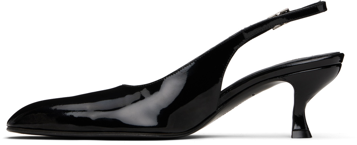 MARIE ADAM-LEENAERDT Black Slingback 40mm heels