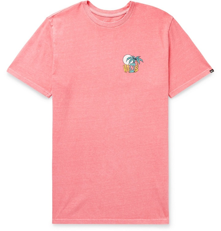 Photo: Vans - Vintage Vantasy Island Logo-Print Cotton-Jersey T-Shirt - Pink