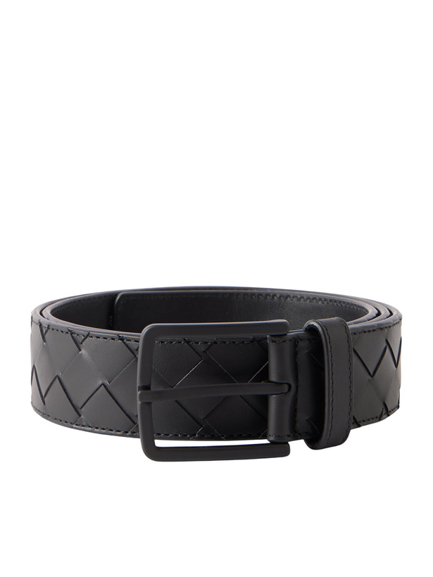 Photo: Bottega Veneta - 3.5cm Intrecciato Leather Belt - Black