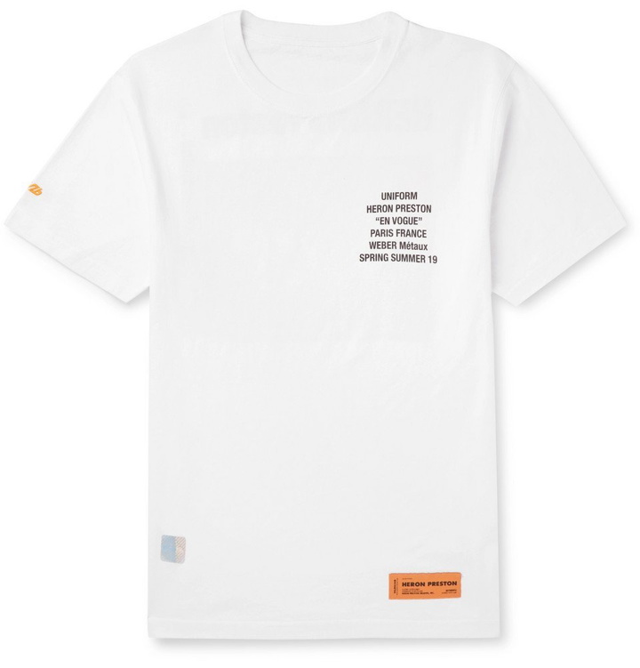 Photo: Heron Preston - Oversized Logo-Print Cotton-Jersey T-Shirt - White