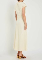 Rixo Amari Embroidered Linen-blend Midi Dress Cream