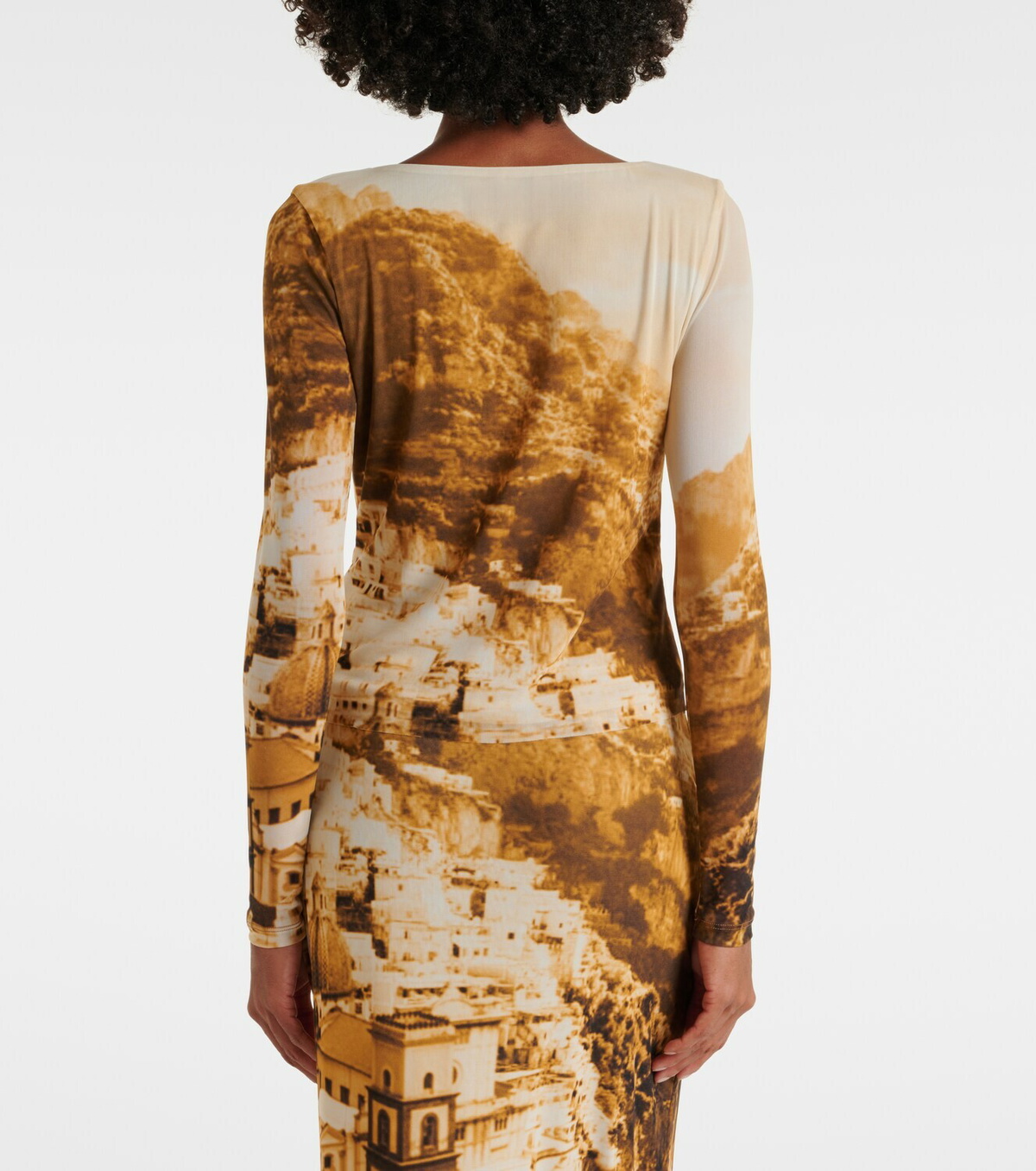 Staud Avani printed mesh top