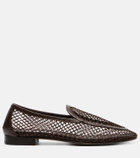Aquazzura Saint Germain leather-trimmed moccasins