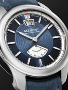 Bremont - Hawking Limited Edition Automatic 41mm 18-Karat White Gold and Leather Watch