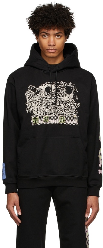 Photo: MCQ Black Graphic Relaxed Hoodie