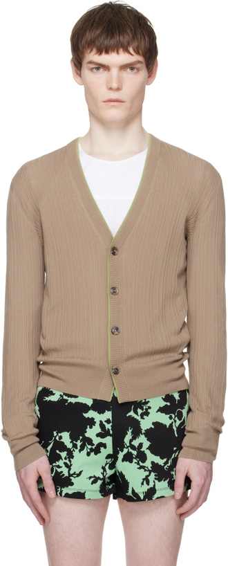 Photo: Dries Van Noten Beige Merino Wool Cardigan