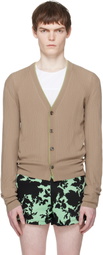 Dries Van Noten Beige Merino Wool Cardigan