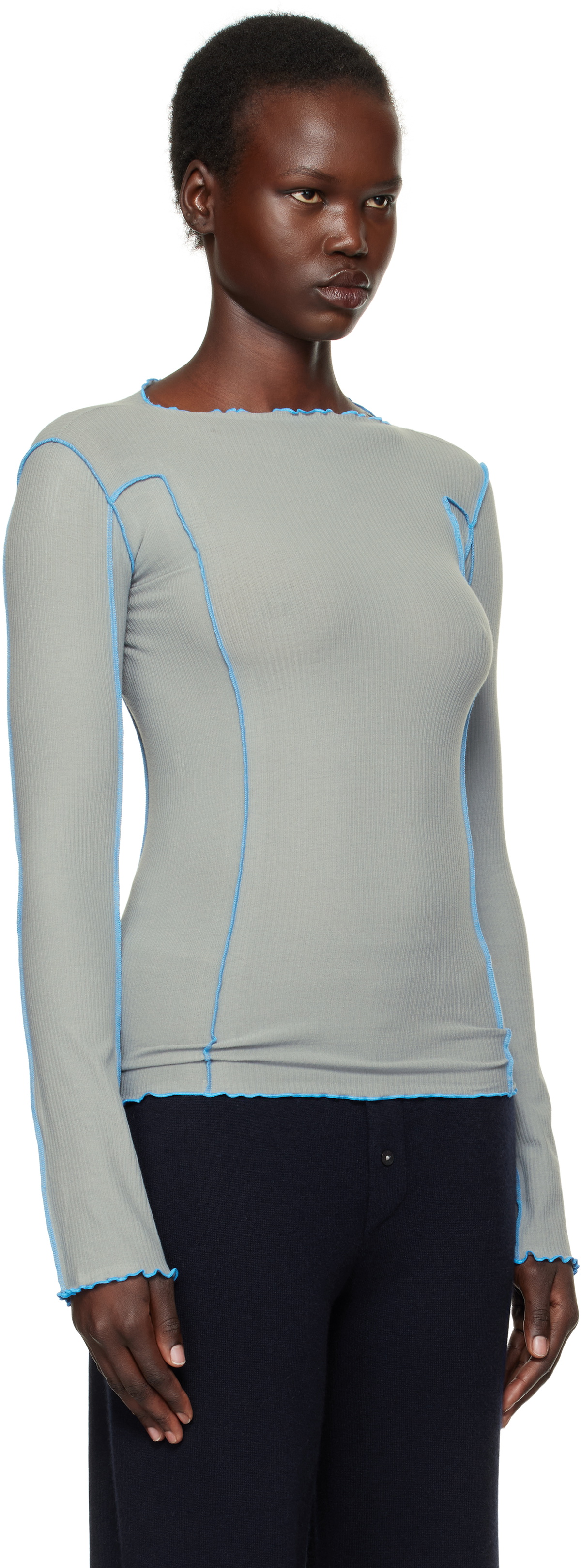 Baserange Blue Omato Long Sleeve T-shirt Baserange