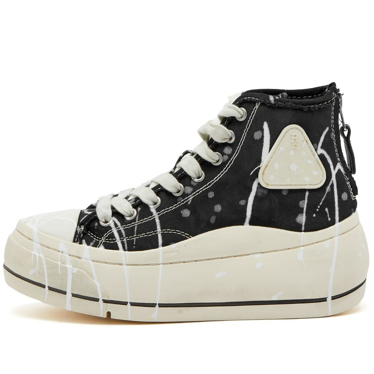 R13 Women's Kurt High Top Sneakers in Black/White Paint