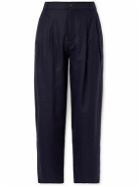 A Kind Of Guise - Straight-Leg Pleated Stretch-Wool Flannel Trousers - Blue